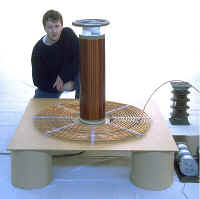 Me next to my coil to give an idea of scale